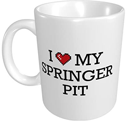 peiyeety Taza gorda divertida I Love My Springer Pit taza tazas de café para parejas divertidos regalos divertidos para hombres