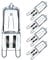 Comyan G9 Halogen Light Bulbs 230V 25W 2800K Warm White Clear G9 Capsule Bulb Dimmable, 5 Pack