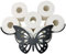 Anulely Porte Rouleau De Papier Toilette en Métal, Porte Papier Hygiénique Mural Papillon, Support Mural De Style Animal Noir pour Salle De Bain Maison Cuisine