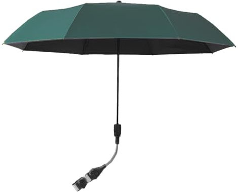 Cochecitos de Bebé Paraguas con Abrazadera Ajustable Universal 90 Cm 6 Costillas Cochecito para Niños Sombrilla a Prueba de Sol con Clip Paraguas Impermeable para Carrito Bicicleta Silla de(verde)