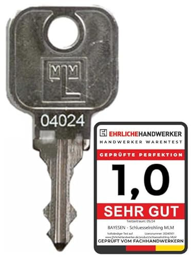 bayesen Ersatzschlüssel passend für MLM EuroLocks BISLEY L&F - Nummernkreis 04001 bis 04103 - für Hebelzylinder, Möbelschlösser und Schrankschlösser - Nachschlüssel & Zusatzschlüssel nach Code [04056]