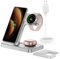 GEEKERA Induktive Ladestation für Samsung, 3 in 1 Faltbare Wireless Charger für Samsung S25/S24/S23/S22/S21, Induktionsladegerät für Galaxy Watch 7/6/5/4/3, Kabelloses Ladegerät für Galaxy Buds-Silber