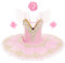 IDOPIP Girls' Ballet Performance Dress Ballet Pancake Tutu Kids Little Swan Dance Costume Ruffle Sleeve Lace Embroidered Sequins with Hair Clip Pink 100