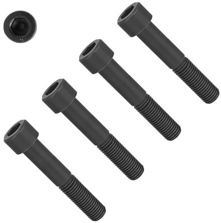 TERF® Lot de 4 vis à métaux à tête hexagonale M10 x 130 mm Noir Haute résistance Grade 12.9 Vis à métaux M10 (10 mm) x 130 mm