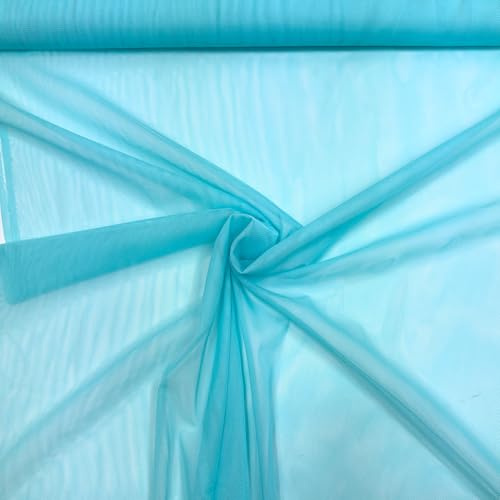 MAGAM-Stoffe Jasmin weicher Tüllstoff für Bekleidung Deko Soft Tüll Meterware (18. Türkis)