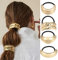 4 Stück Haargummi Damen Metall Haarmanschetten,Schwarz Elastisch Zopfgummi,Geometrische Goldene scrunchies Haargummi Halter,Pferdeschwanzhalter für Damen und Mädchen(4 Stück-B)