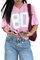 FeMereina Shirts für Damen, Y2k, übergroße Zahlen, Grafik, V-Ausschnitt, kurzärmelig, Jersey, T-Shirt, Blokecore, ästhetische Streetwear, rose, M