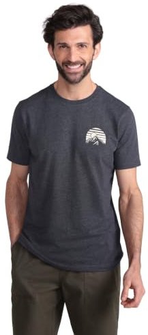 Mountain Warehouse Adventure Mountain Mens Cotton T-Shirt - Lightweight, Breathable & UV Protect Casual Tee - Spring, Summer Outdoors, Holiday, Walking, Hiking Dark Grey XS