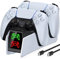 GAMSINGY PS5 Controller Ladestation, PS5 Ladestation für Playstation 5 /Dualsense Wireless/Edge Controller Skins Schutzfoliensets mit 2Std Schnelllade/LED Ladeanzeige