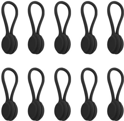 10 Pezzi Clip per Cavi Magnetici,Silicone Organizer Fascette,Riutilizzabili Fascette Fermacavi,Cavo Magnetico Avvolgitori,per Cuffie, Cavo USB, Cucina Domestica e Uso Scolastico.