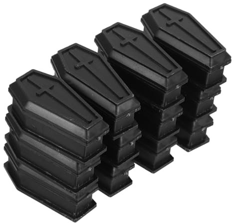 Amosfun 12 Stück Boxen Sarg-modell Halloween-geschenkboxen Mini-sargkisten Halloween-miniaturen Dekorationen Sargschachteln Für Leckereien Sarg Süßigkeiten-boxen Karton Sarg Plastik Black