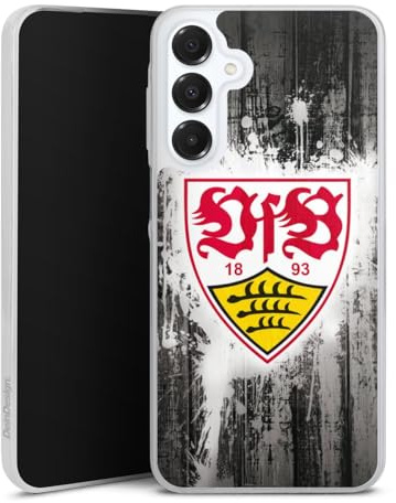 Slim Case kompatibel mit Samsung Galaxy A 16 5G Silikon Handyhülle transparent Hülle extra dünn VfB Stuttgart Offizielles Lizenzprodukt Bundesliga