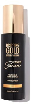 Dripping Gold Express Tanning Serum Dark – Fast-Acting Self Tanner for a Golden Glow – Hydrating & Streak-Free – Vegan & Skin-Friendly – Develops in 1 Hour – Long-Lasting & Buildable Tan