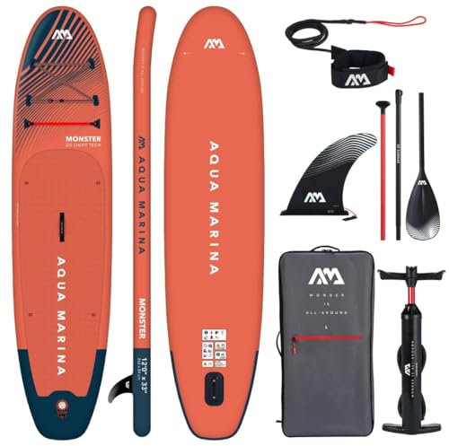 Aqua Marina Monster Aufblasbares Stand Up Paddle Board (iSUP) Paket, 366 cm Länge