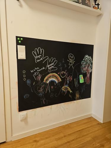 Magnetfolie | Haftgrund für Magnete | Magnettafel | Ferrofolie selbstklebend | beschreibbar, abwischbar, magnetisch | (schwarz, 80x60cm)