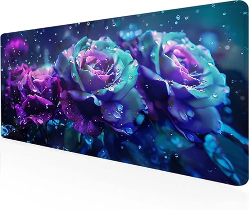 Alfombrilla Ratón Rosa Alfombrilla Gaming XXL 1500 x 800 mm, Bordes Cosidos Mouse Pad Negro Mousepad con Base de Goma Antideslizante Desk Mat Impermeable para Gamers, Oficina, Regalos -Ly4120NJ