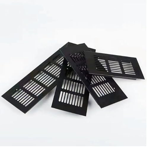 Annlpoy 2pcs türlüftungsgitter verschließbar kamin lüftungsgitter heizungsgitter abdeckung, Abluftgitter mit Korrosionsschutz, Schwarz 30 x 8 cm, für Belüftung von Schränken, Schlafzimmern und Küchen