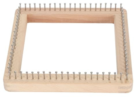 Msiud HolzStrickwebstuhl 20x20cm Quadratisch für Handarbeiten Kissen Schals | Handgefertigter Strickwebstuhl aus Holz multifunktional für Kissen Schals Hüte langlebig einfache Handhabung für Anfänger