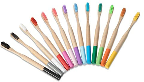 BAZEITFLOW 4stücke Bambuszahnbürste Für Erwachsene Holzzahnbürsten Mit Borsten Zahnbürsten Aus Biologisch Abbaubarem Material Für Unterwegs Hause