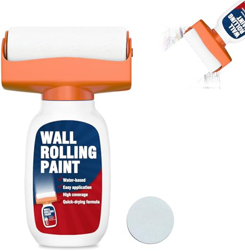 AstraVox Roller Paint Bianco 500g, Pittura Bianca a Base d'Acqua Per Pareti e Soffitti, Kit Rullo Integrato Per Coprire Efficacemente Graffiti, Orma e Graffi, Asciugatura Rapida, Facile Da Usare (1)