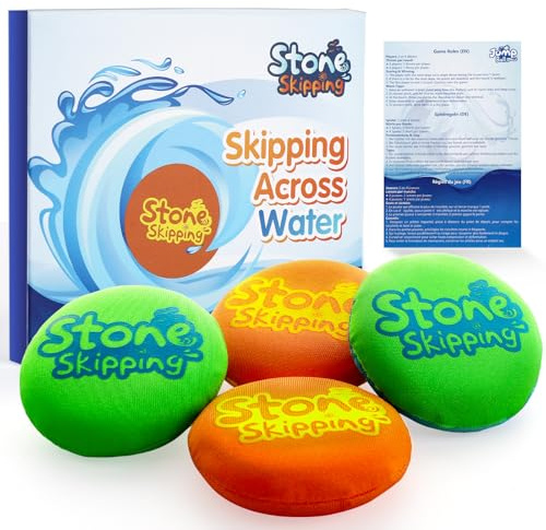 LETREEN 4 Stück Wasser Skip Disc – Klein Wasserball Bouncing Ball für Jugendliche und Erwachsene – Wasserhüpfball Sprungball Schnelltrocknender Lycra-Bezug Pool Ball