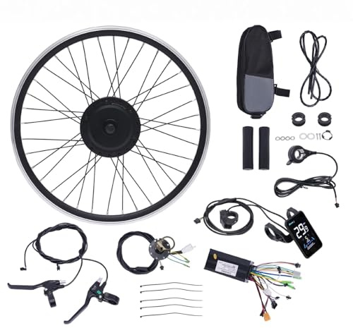 Mqwdxzfes 27.5 Zoll Elektrofahrrad Umbausatz Vorderrad, 36V 500W E-Bike Bausatz mit Bürstenlosem Motor, LCD Display & Pedalassistent, Elektronabenmotor Motor für Fahrrad City Road Mountainbike