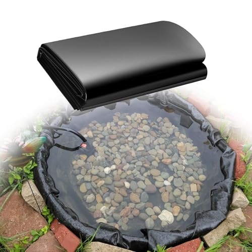 WUQINC Telo per Laghetto 750 x 2000 cm Resistente Fodera Laghetto Flessibile Pre Tagliato per da Giardino, Piscina, Acquacoltura, Nero
