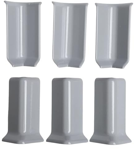 MuchLuckystar 6-Pack Baseboard Corner Blocks for 8cm-10cm Skirting, ABS Wall Trim Connectors with 3 Inside & 3 Outside Corners, White