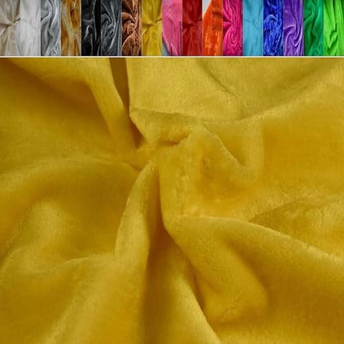 Fabrics-City gelb stretch chinchilla Fell stoff meterware ab 50cm Fellstoff Kunstfell Kunstpelz kuschelig Plüschstoff Teddyfell Webpelz Tierfell für Kleidung Dekoration DIY Nähprojekte weiches, 4228