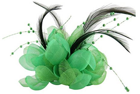 Cheerlife Ansteckblume, Haarblume Haarschmuck Haarblüte mit Haarclip Feier Tanz Brosche Blumen Kopfschmuck Bekleidung Zubehör Grün