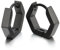 Paar Schwarz Hexagon Edelstahl Glatte Creolen für Herren Damen, Edelstahl Huggie Ohr Manschette Ohrringe