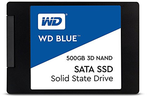 Western Digital WDS500G2B0A WD Blue 3D NAND Internal SSD 2.5 Inch SATA, 500 GB, Solid State Hard Drive
