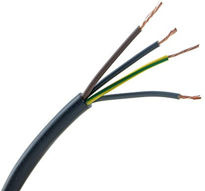 Zexum 844 4 Core PVC Flexible Power and Lighting Cable Round Flex 3184Y, Black, 1 m