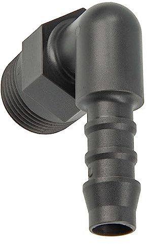 tecuro Winkel-Schlauchtülle mit AG - Ø 27 mm x 1 Zoll - Nylon grau