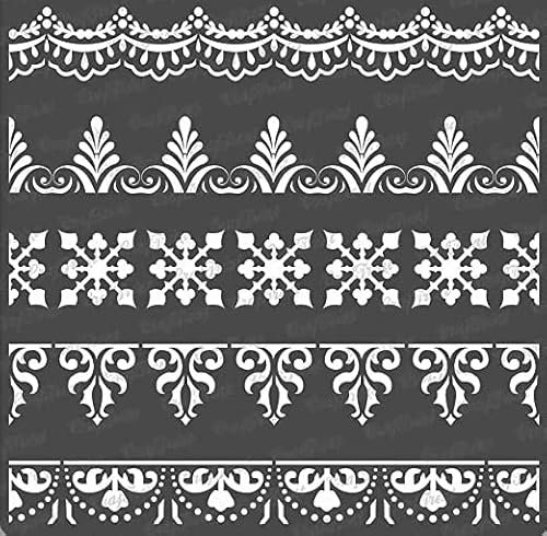 CrafTreat Ornate Stencils (30 cm x 30 cm) Flower Stencils Wall, Reusable Stencils for Painting on Wood, Canvas, Paper, Fabric, Floor, Wall and Tiles, DIY Art and Craft Stencils