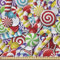 ABAKUHAUS Zuckerstange Satin Stoff als Meterware, Lutscher Süßigkeiten, Zum Nähen Toller Stoff für Heimtextilien Aller Art, 3M (148x300cm), Gelb und Rot