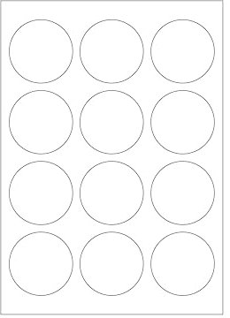 MADE IN GERMANY 60 Etiketten selbstklebend 60 mm rund weiß permanent klebend auf Bogen A4 (5 Bögen x 12 Etik.) CS Label – Universaletiketten zum Beschriften und Bedrucken.