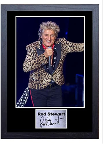 SIGNED BY THE STARS Rod Stewart Autogramm-Fotodruck, Kunstdruck, Wandkunstdruck, Wohnzimmer