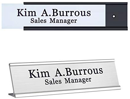 Aluminium Bespoke Printed Brushed Silver Door Office Sign, Customize Wall Plaque, 2 X 8 inches 50 X 200 mm (Input-Texts)