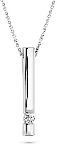 MIORE Solitär Damen Halskette | echtes 9 Karat (375) Gelbgold- Weißgold | echter Diamant 0,07 Kt | Brillant Gold Kette | Länge 42 cm | nachhaltiger, handgemachter Damen Schmuck aus Spanien