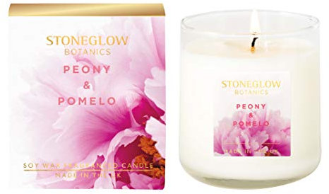 Stoneglow Botanic Peony & Pomelo Kerze in Box, 190 g, im Glas