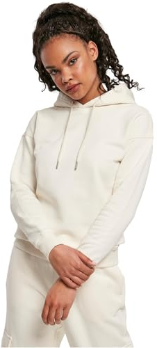 Urban Classics Women's Ladies Organic Hoody Hooded Sweatshirt, whitesand, S