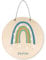 Wunderschönes Türschild mit Namen als Namensschild im Regenbogen Design fürs Kinderzimmer Babyzimmer Mädchen & Jungen - Personalisiertes Geschenk Farbe Junge