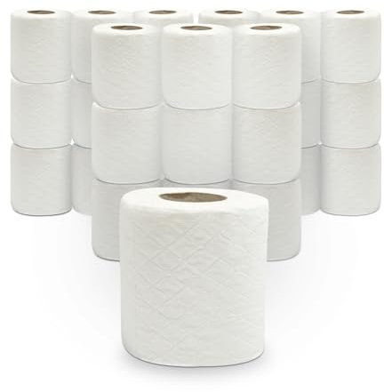 RelianceUK 72 Toilet Rolls Bulk Buy | 2Ply Embossed Toilet Paper | White Quilted Bathroom Tissues | Unbleached Toilet Roll | Flushable Loo Roll | Ideal Bulk Buy for Homes, Office, Restaurants