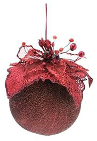 Ingrocart Dekorative Kugel für Weihnachtsbaum Ø 12 cm - Farbe Rot - Dekoration Weihnachten