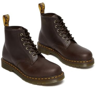 DR. MARTENS 101 6 Eye Boot, Anfibi Unisex-Adulto, Dark Brown Crazy Horse, 43 EU
