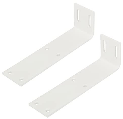 SOTECH 2 Stück Montagewinkel 200 x 60 x 50 mm Stahl weiß lackiert | Wandkonsolen inkl. Montagematerial Regalkonsolen Regalwinkel Montagebeschläge