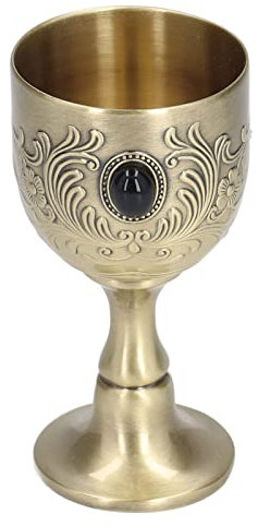 Chalice Brass Wine Goblet, Vintage Handmade Royal Embossed Wine Glasses Cup Goblet Wine Cup Copper Liquor Goblet for Drink Coffee, Beer, Whiskey, Milk, Cocktail