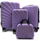 R.Leone Valigia da 1 pezzo Fino a Set 4 Trolley Rigido grande, medio, bagaglio a mano e beauty case 8 ruote in ABS 2092 (Lilla, Set 4 XS S M L)