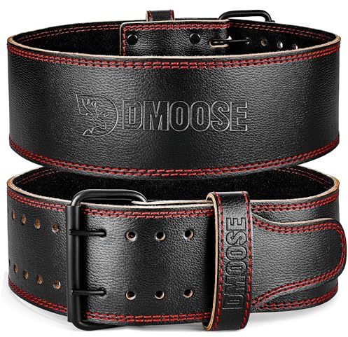 DMoose Gewichthebergürtel für Damen und Herren, 5 mm dick & 10,2 cm breit, echtes Leder, Powerlifting-Gürtel, verbessern Sie Ihre Gewichthebertechnik, Workout-Gürtel für Kniebeugen und Krafttraining